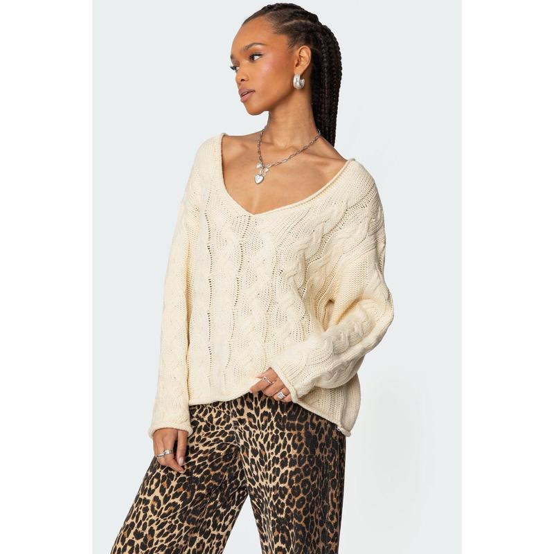 Inga Oversized Cable Knit Sweater