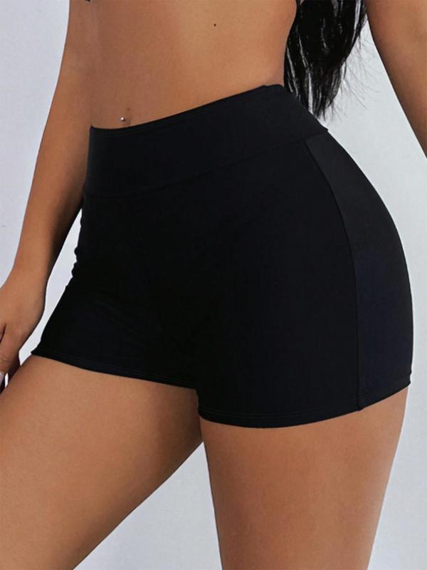 Women's Solid High Waist Short Leggings, Casual Comfy Breathable Skinny Shorts for Daily Wear, Ladies Bottoms for Summer