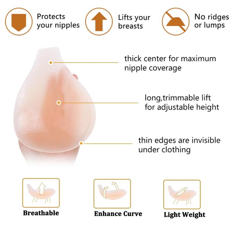 Sticky Bra Inserts Adhesive Bra Push up Breast Enhancers Pads Reusable Ultra Lift Seamless Silicone Cover Backless Strapless breast enhancerspads