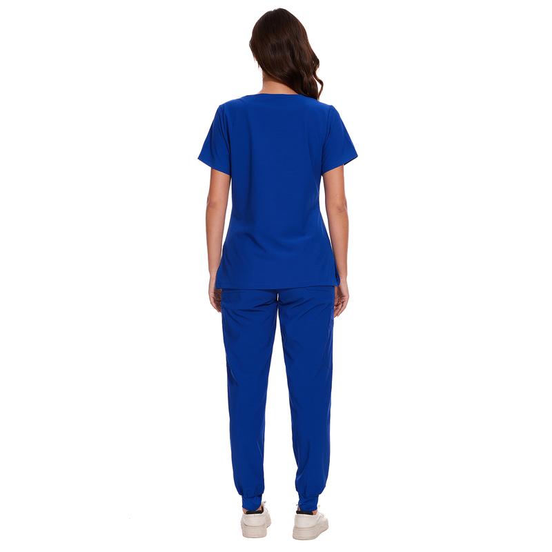 CozyFit Scrubs for Women Set - V-Neck Top & Cargo Pants with 10 Pockets Women's V-Neck