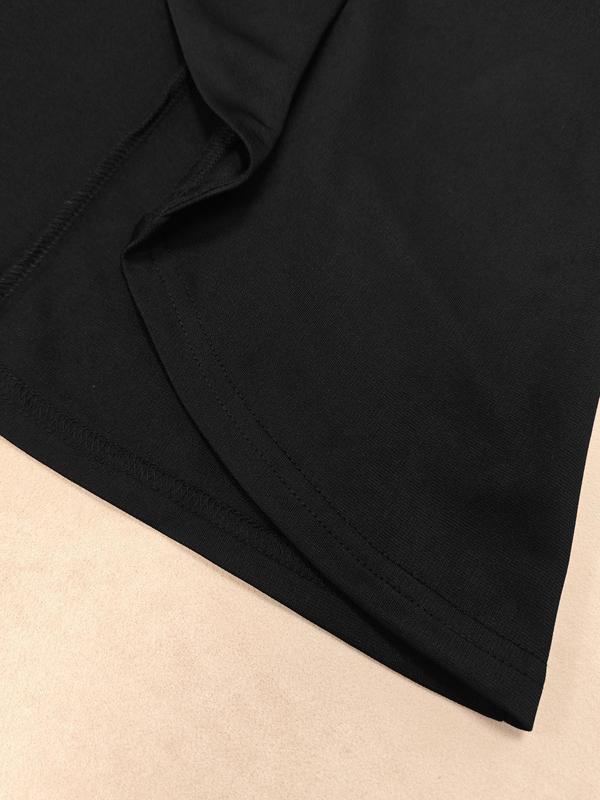  Two-Piece Set Solid Waterfall Collar Open Front Blazer & Elastic Waist Pants, Casual Long Sleeve Outerwear & Trousers for Work Office Business, Women's Clothes for Spring & Fall