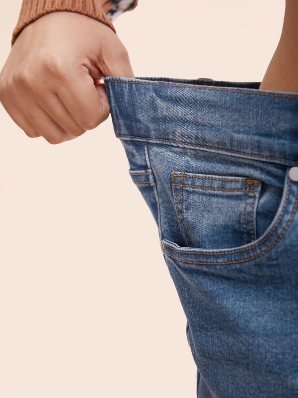 BloomChic Stretch Denim Wide Leg Cut Jeans