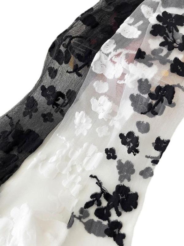 Women's 3 Pairs Floral Print Over The Calf Socks, Fashionable Comfy Socks For Daily Wear, Ladies Socks For All Seasons
