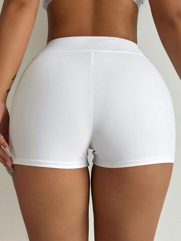 Women's Solid High Waist Short Leggings, Casual Comfy Breathable Skinny Shorts for Daily Wear, Ladies Bottoms for Summer