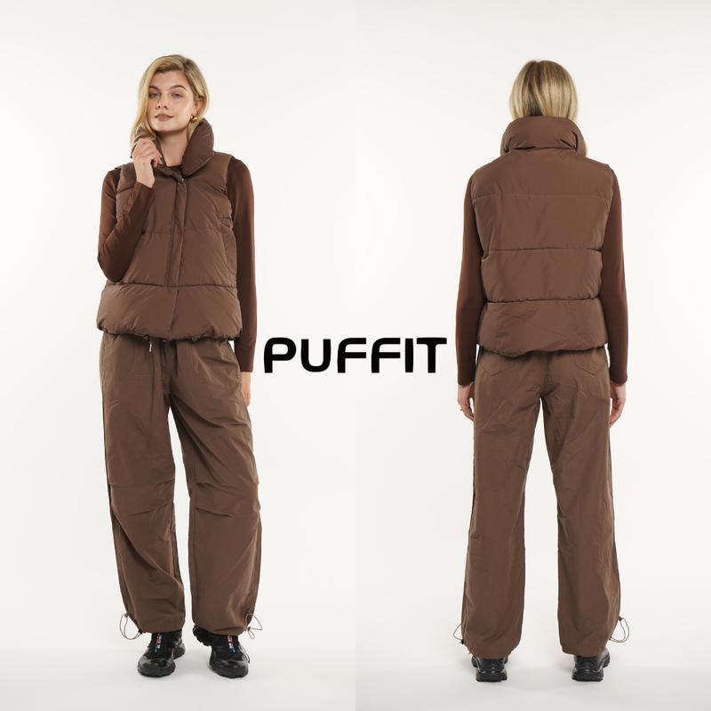 PUFFIT Go.G.G Women Warmer Oversized Puffer Gilet, Sleeveless Waistcoat Quilted Vest, Deep Pockets Adjustable Toggles Versatile Style Lightweight