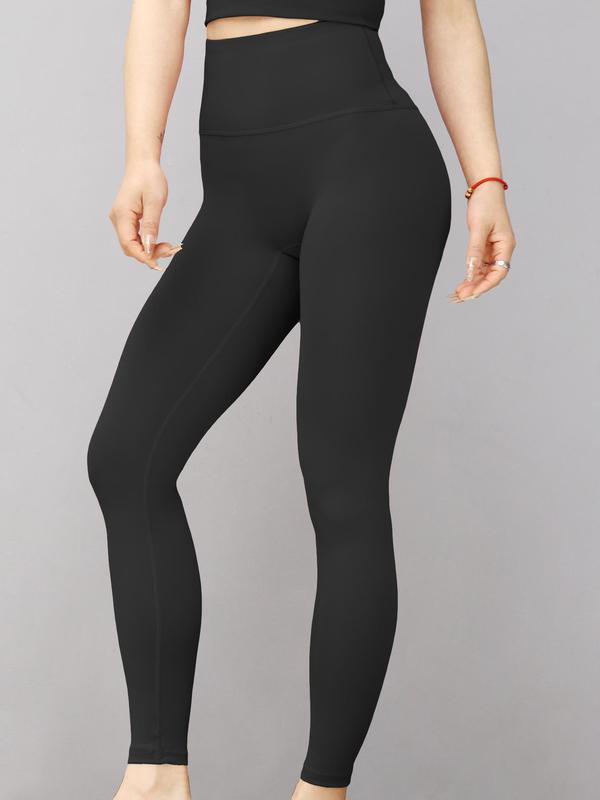 Women's Plain High Waist Leggings, Casual Stretchy Skinny Pants, Ladies Bottoms for All Seasons