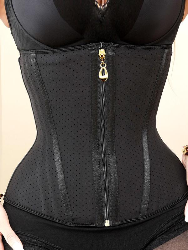 Women's Adjustable Hook & Eye Closure Zipper Waist Trainer, High Stretch Tummy Control Shaper, Waist Cincher for Women, Shaper for Daily Wear