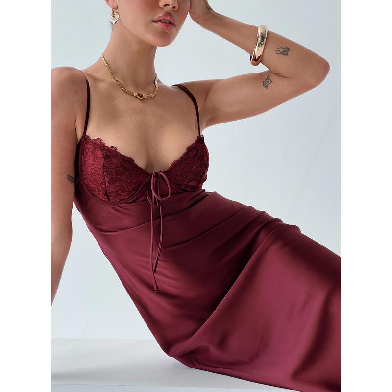 Fadyen Bias Cut Maxi Dress Burgundy