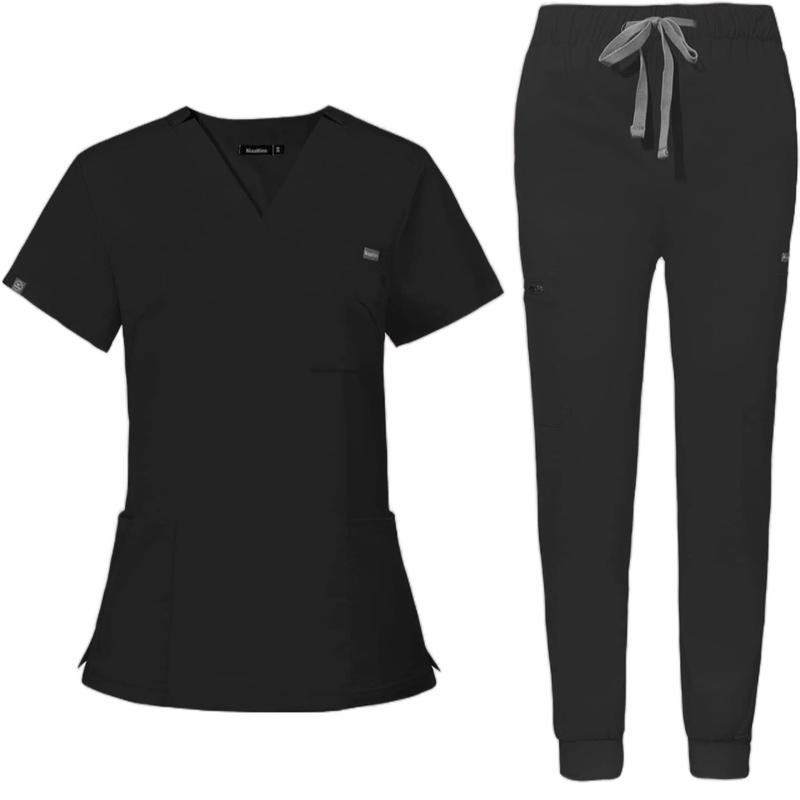 Women's Medical Scrub Set with 8 Pockets and Stretchy Material  Uniforms Workwear Breathable Comfortable