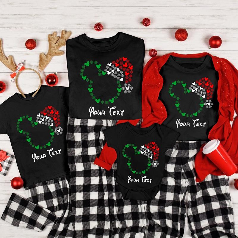 Customized   Christmas Shirts, Mickey and Minnie Christmas Shirts, Family Holiday Pajamas, Christmas Group Shirt,   Christmas Tee 51JD5