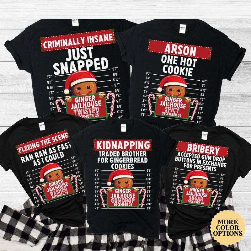 Family Christmas Pajamas, Matching Holiday Pajamas for Family, Christmas PJs, Family Christmas Shirts, Gingerbread North Pole Correctional N1