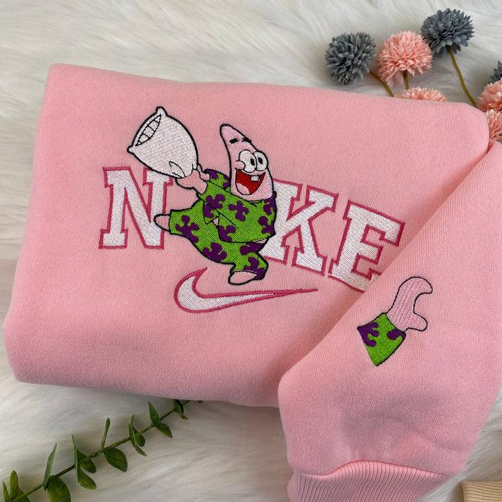The Spon Embroidery Sweatshirt_NB79, Cartoon Embroidery Sweatshirt, Couple Matching Sweater, Unisex Crewneck Sweatshirt, Trendy