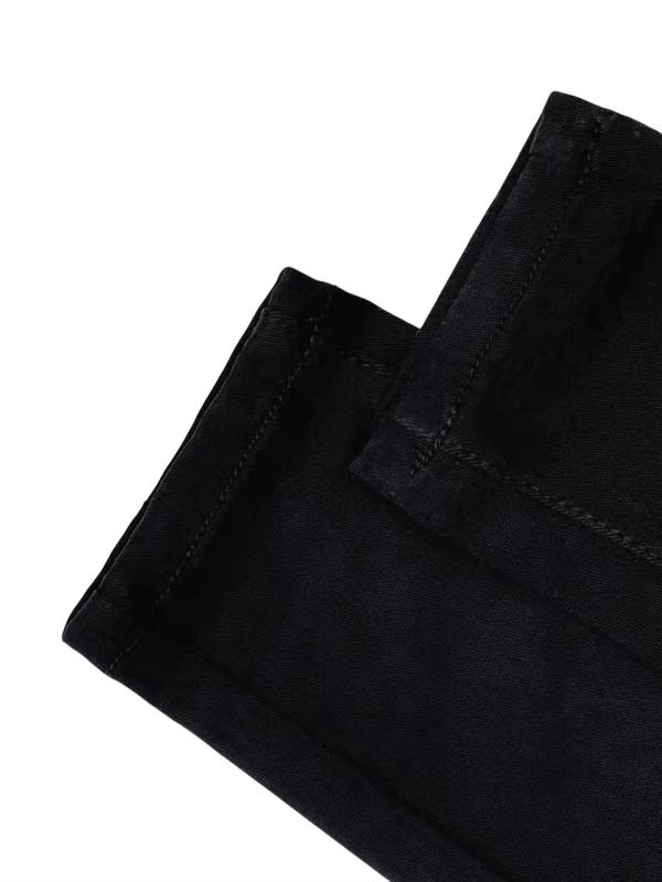 Women's Solid Color Pocket High Waist Pants, Casual Comfy Button Skinny Pants for Daily Wear, Ladies Bottoms for Fall & Winter