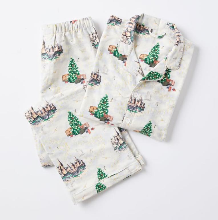 Harry Potter Hogwarts Christmas Organic Flannel Pajama Set, Matching Pajamas Set, Family Pajamas Set, Gift For Fan