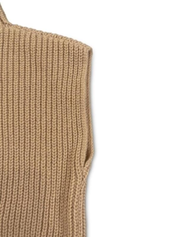 Women's Solid Mock Neck Sweater Vest, Casual Sleeveless Jumper Vest for Fall & Winter, Fashion Ladies' Knit Clothing for Daily Wear