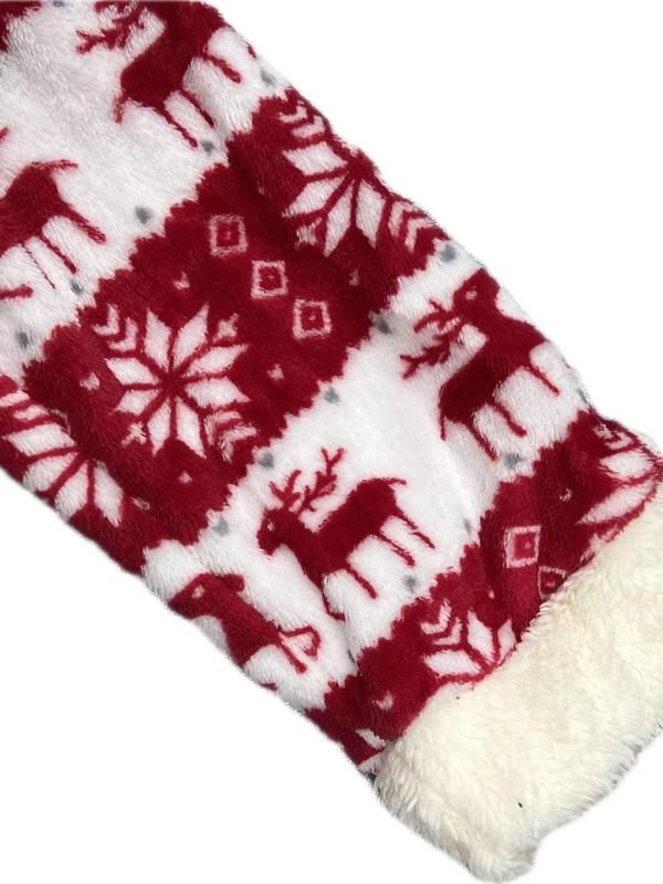 Two-piece Set Women's Christmas Print Pom Pom Decor Drawstring Hooded Top &  Pants Pyjama, Casual Comfy Long Sleeve Pullover & Trousers Pj Set, Women's Sleepwear for Fall & Winter