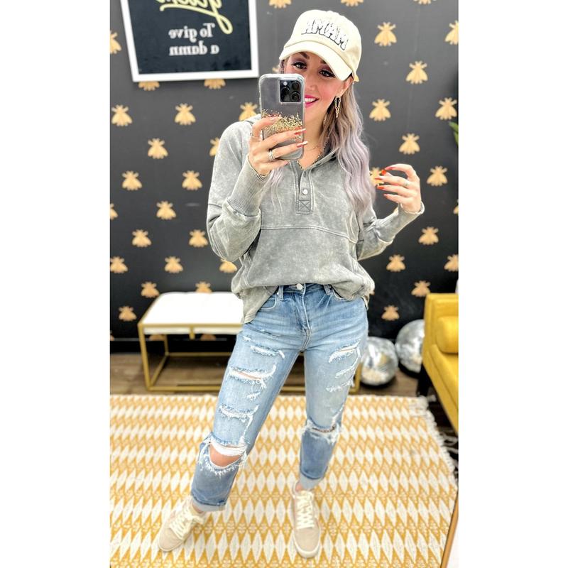 JUST ONE OF THE GIRLZZ • RISEN HI RISE GIRLFRIEND JEANS