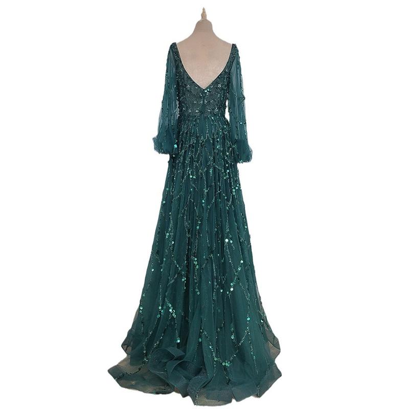 2024 Cross-Border New Arrival Gold Heavy Industry Beads Luxury Evening Dress Sexy Socialite Aura Queen Long Dress Ls7109 Formal Womenswear