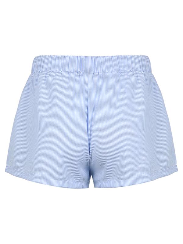 Women's Striped Print Button Shorts, Casual Drop Waist Shorts for Summer, Shorts for Women, Ladies Back To School Summer Bottoms for Daily Wear
