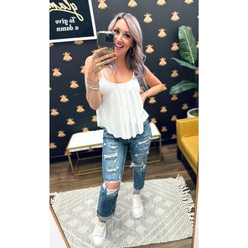 JUST ONE OF THE GIRLZZ • RISEN HI RISE GIRLFRIEND JEANS