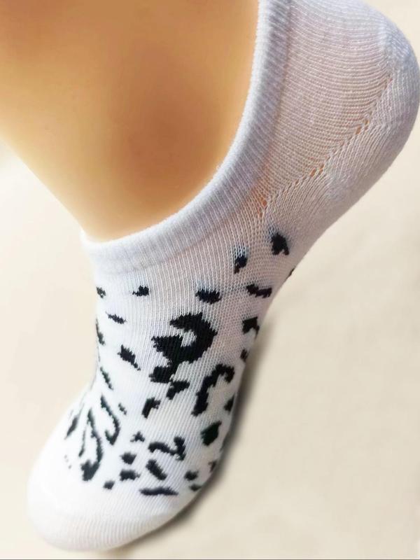 Women's Leopard Print Ankle Socks, Casual Comfortable Breathable Low Cut Socks for Daily Wear, Ladies Socks for All Seasons