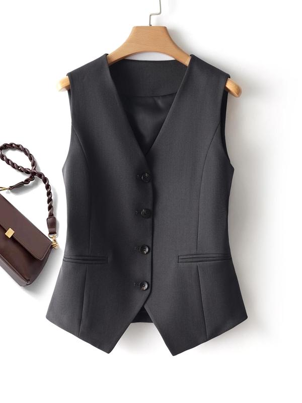 Short Single-breasted Women's Autumn and Winter Waistcoat Can Be Worn Inside and Outside with Tops Workplace Temperament, Preppy 80s Clothes, Vests for Women