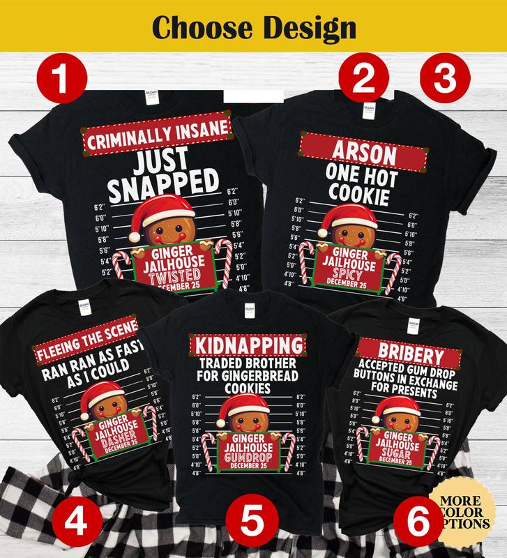 Family Christmas Pajamas, Matching Holiday Pajamas for Family, Christmas PJs, Family Christmas Shirts, Gingerbread North Pole Correctional N1