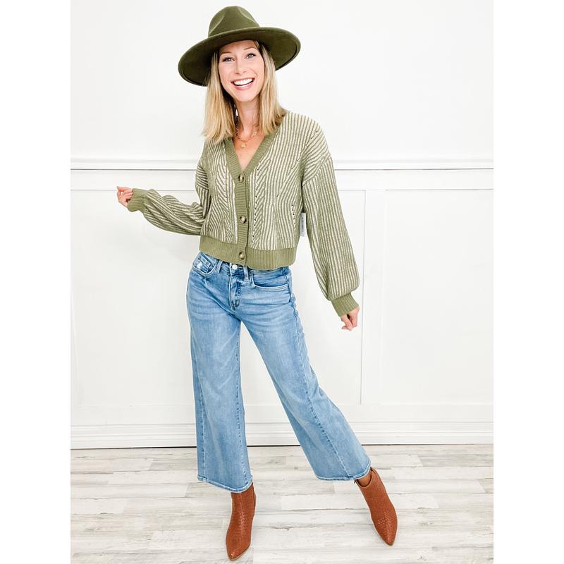 Vervet Tummy Control HIGH ROAD Hi-Rise Baggy Cropped Wide Leg Jeans