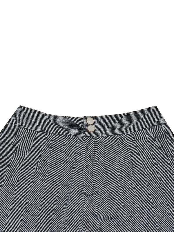 Women's Striped Print High Waist Shorts, Elegant Double Button Pocket Shorts for Daily Wear, Ladies Bottoms for All Seasons