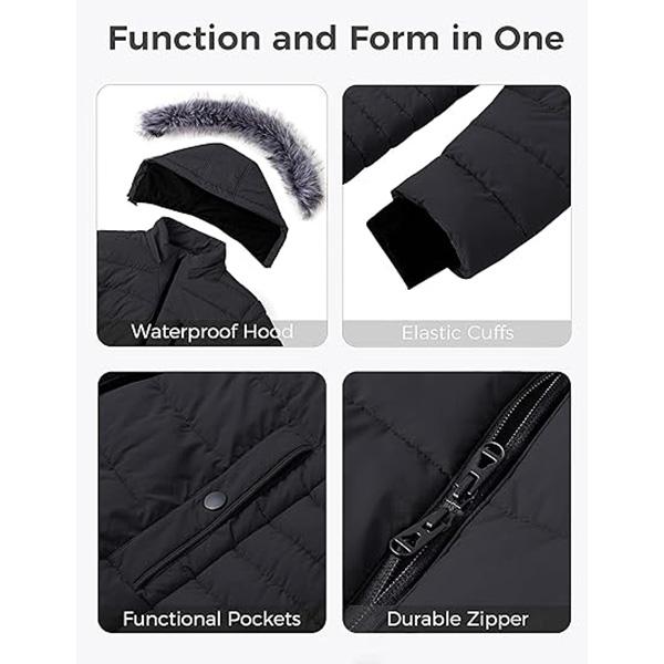 2025 NEW Women's Plus Size Winter Jacket Warm Long Puffer Coat Quilted Parka Jacket with Removable  Hood  giftideas christmasgift