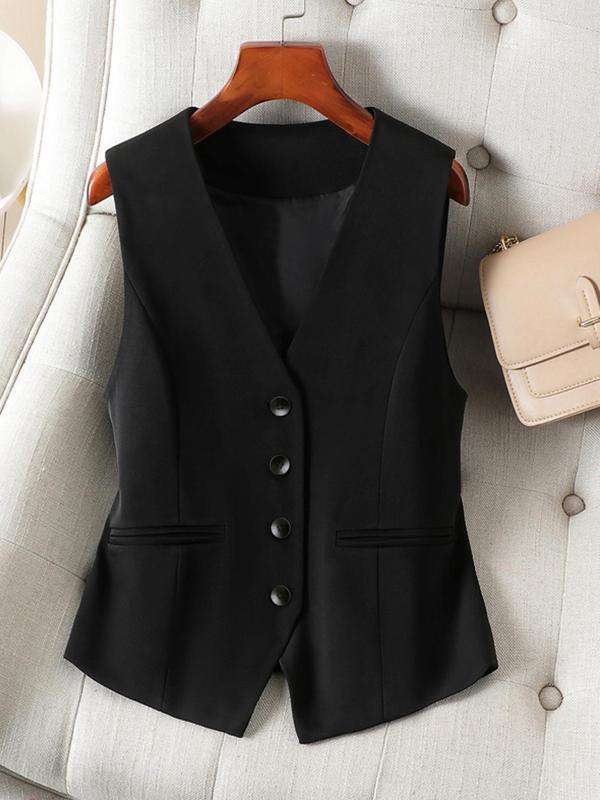 Short Single-breasted Women's Autumn and Winter Waistcoat Can Be Worn Inside and Outside with Tops Workplace Temperament, Preppy 80s Clothes, Vests for Women