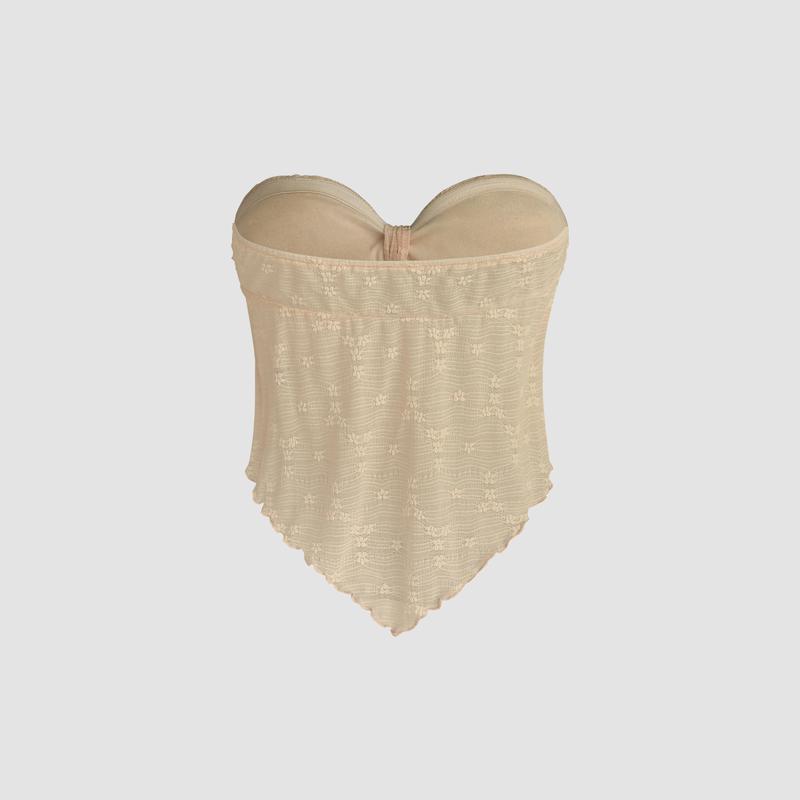 Cider [8 colors, Size 0-10] Floral Tie Front Tube Top