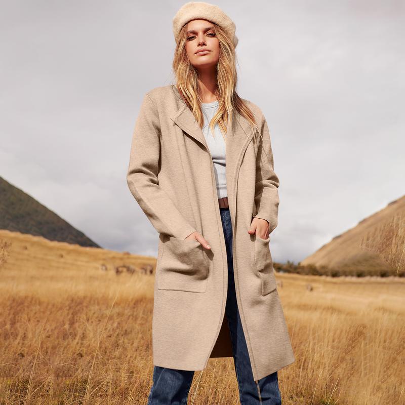 ANRABESS Women's Open Front Knit Lightweight Cardigan Casual Long Coatigan Sweater Lady Jacket Coat 2024 Fall Outerwear cardigan sweater