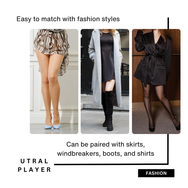 UtralPlayer - Durable Women's Sheer Tights, Plus Size, Three Colors, Ripstop Comfort Slimming Womenswear Basic Minimalist, Christmas Party Matching tights