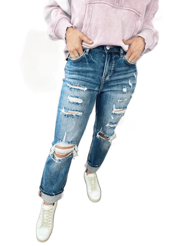 JUST ONE OF THE GIRLZZ • RISEN HI RISE GIRLFRIEND JEANS