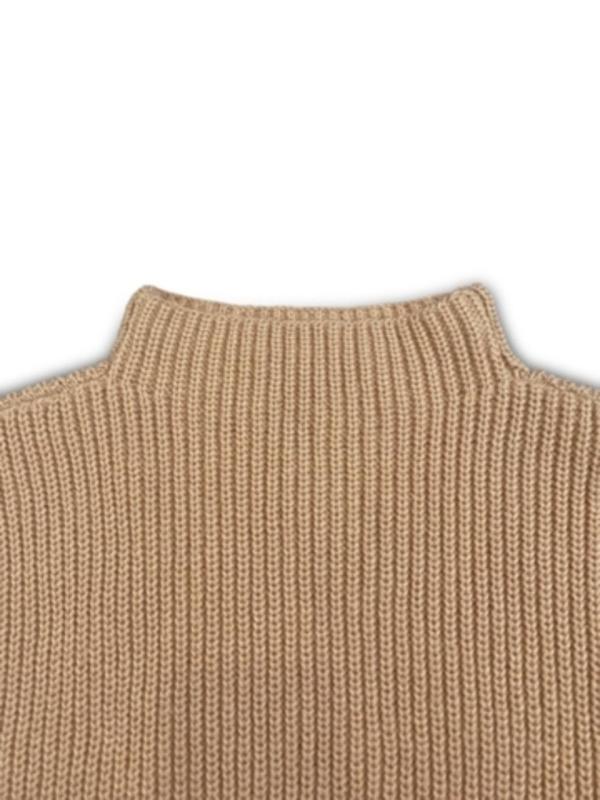 Women's Solid Mock Neck Sweater Vest, Casual Sleeveless Jumper Vest for Fall & Winter, Fashion Ladies' Knit Clothing for Daily Wear
