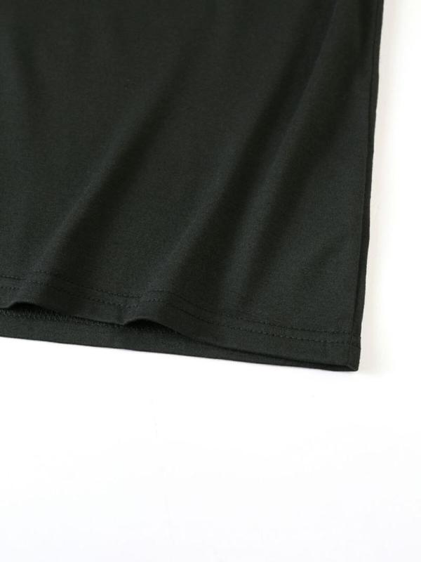  Solid Color V Neck Long Sleeve Tee, Casual Top, Basic T-Shirt for Spring & Fall, T Shirts for Women, Women's Plus Clothing for Daily Wear