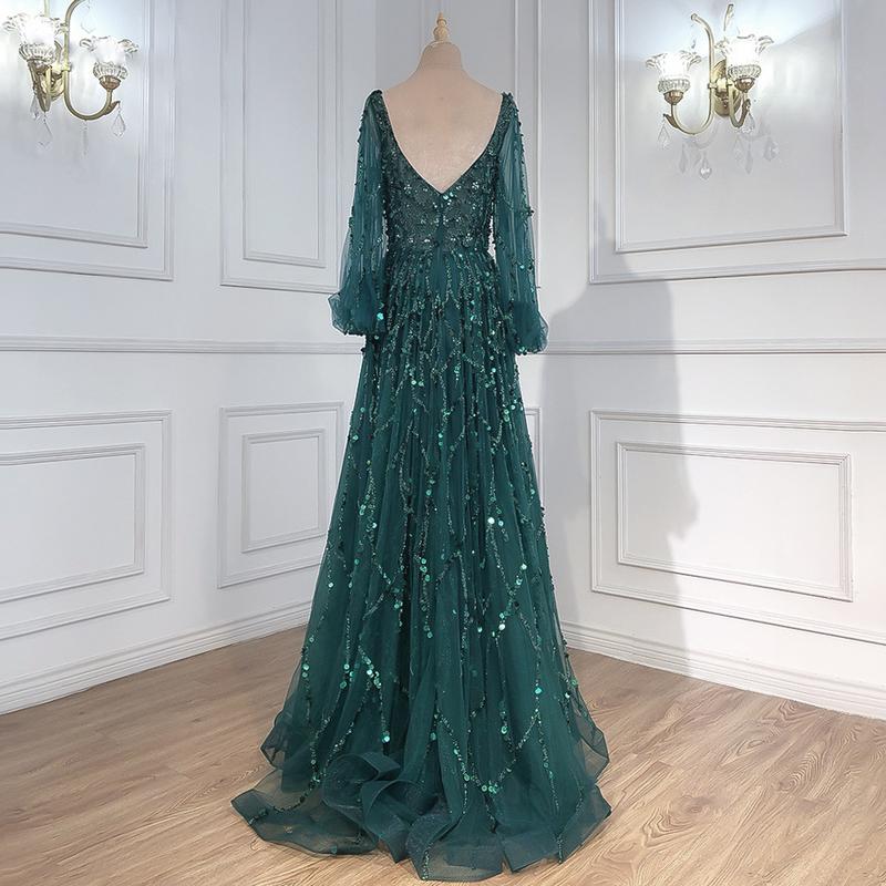 2024 Cross-Border New Arrival Gold Heavy Industry Beads Luxury Evening Dress Sexy Socialite Aura Queen Long Dress Ls7109 Formal Womenswear