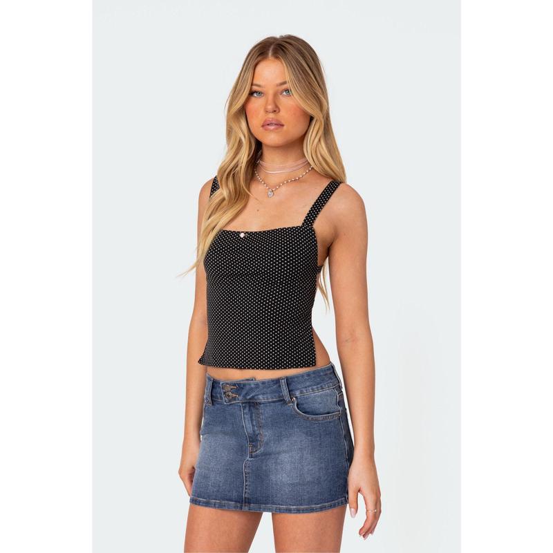 Kaia Polka Dot Tie Back Top