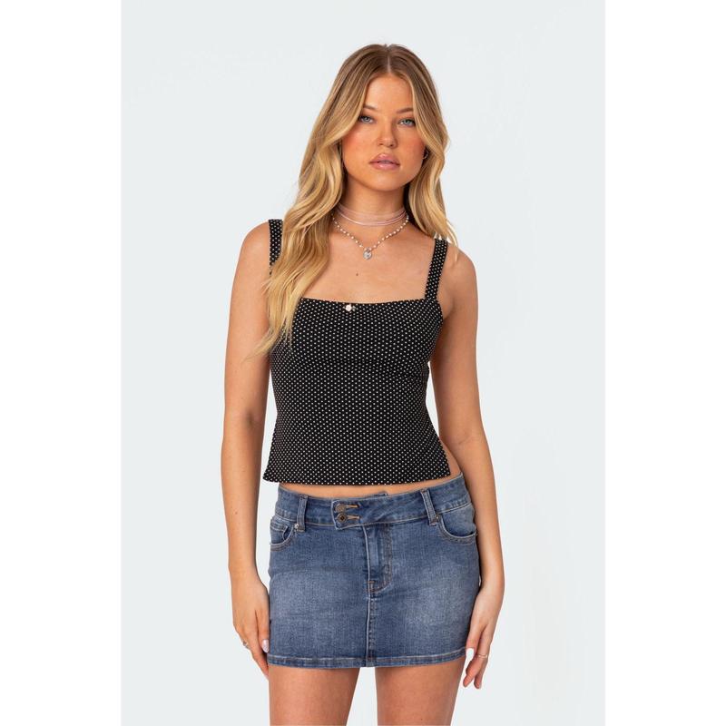 Kaia Polka Dot Tie Back Top