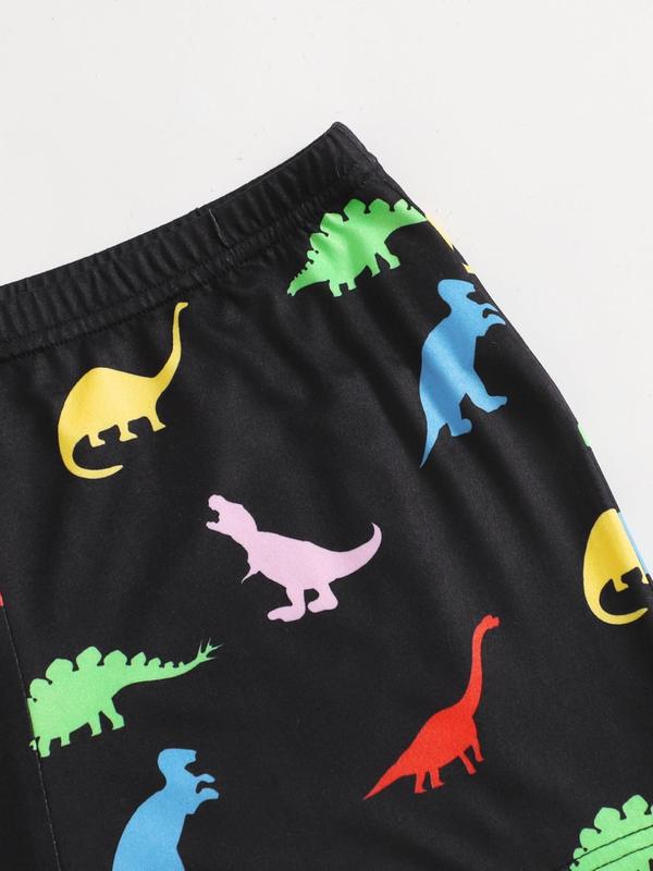 Women's Dinosaur Print Elastic Waist Shorts, Casual Comfy Shorts for Daily Wear, Ladies Bottoms for All Seasons