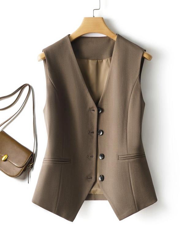 Short Single-breasted Women's Autumn and Winter Waistcoat Can Be Worn Inside and Outside with Tops Workplace Temperament, Preppy 80s Clothes, Vests for Women