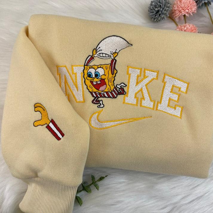 The Spon Embroidery Sweatshirt_NB79, Cartoon Embroidery Sweatshirt, Couple Matching Sweater, Unisex Crewneck Sweatshirt, Trendy