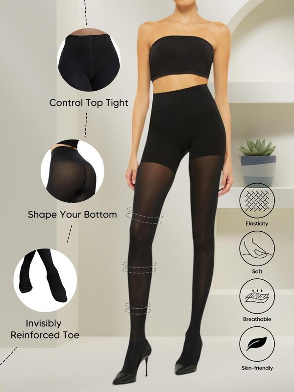 Women's 1 Pair Solid Sheer High Waist Tights, Cozy Breathable Skin-friendly High Stretch Pantyhose, Women's Stockings for Daily Wear