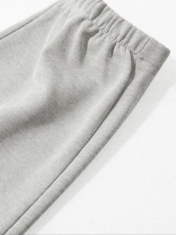 Women's Solid Drop Shoulder Zip Up Sweatshirt & Pocket Elastic Waist Pants Two-piece Set, Casual Fashion Cozy Breathable Two Piece Outfits for Daily Outdoor Wear, Women Clothes for Fall & Winter
