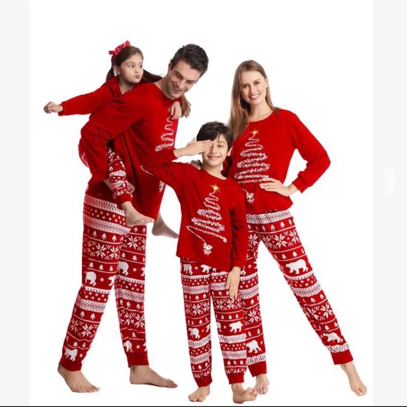 Unisex Christmas pajamas 2-piece set shirt + pants   Pijama navideño unisex de 2 piezas, camisa y pantalón