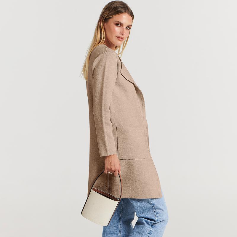ANRABESS Women's Open Front Knit Lightweight Cardigan Casual Long Coatigan Sweater Lady Jacket Coat 2024 Fall Outerwear cardigan sweater