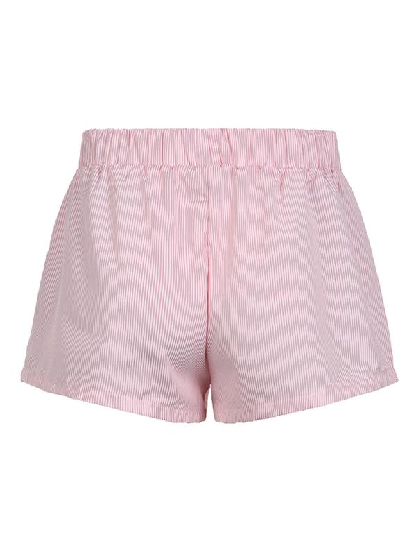 Women's Striped Print Button Shorts, Casual Drop Waist Shorts for Summer, Shorts for Women, Ladies Back To School Summer Bottoms for Daily Wear