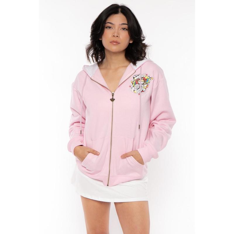 Lucky - Bobby Jack Oversized Premium Zip Hoodie - Pink