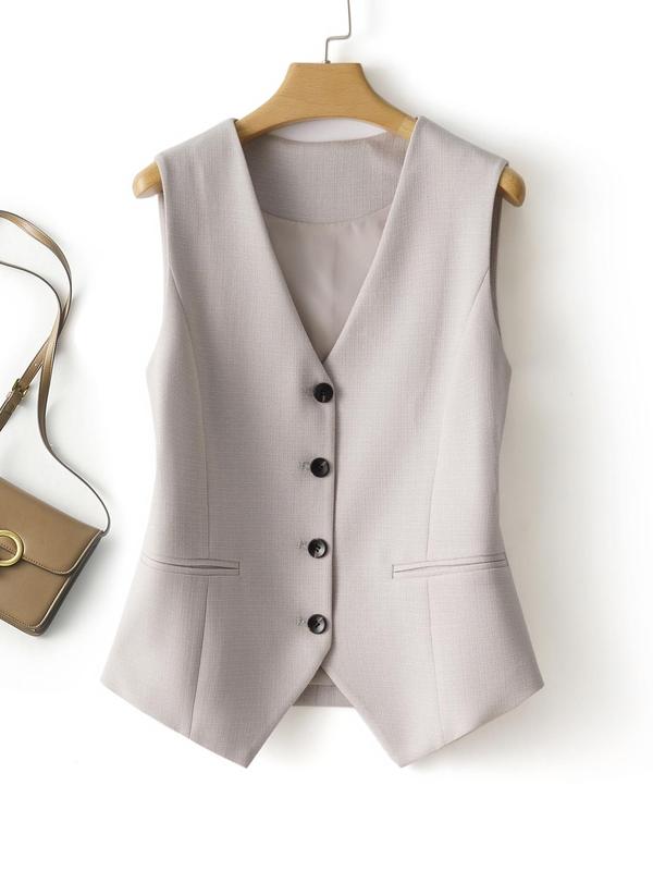 Short Single-breasted Women's Autumn and Winter Waistcoat Can Be Worn Inside and Outside with Tops Workplace Temperament, Preppy 80s Clothes, Vests for Women